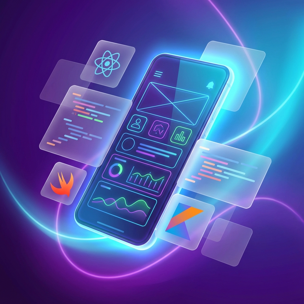 Mobile app development — iOS and Android screens