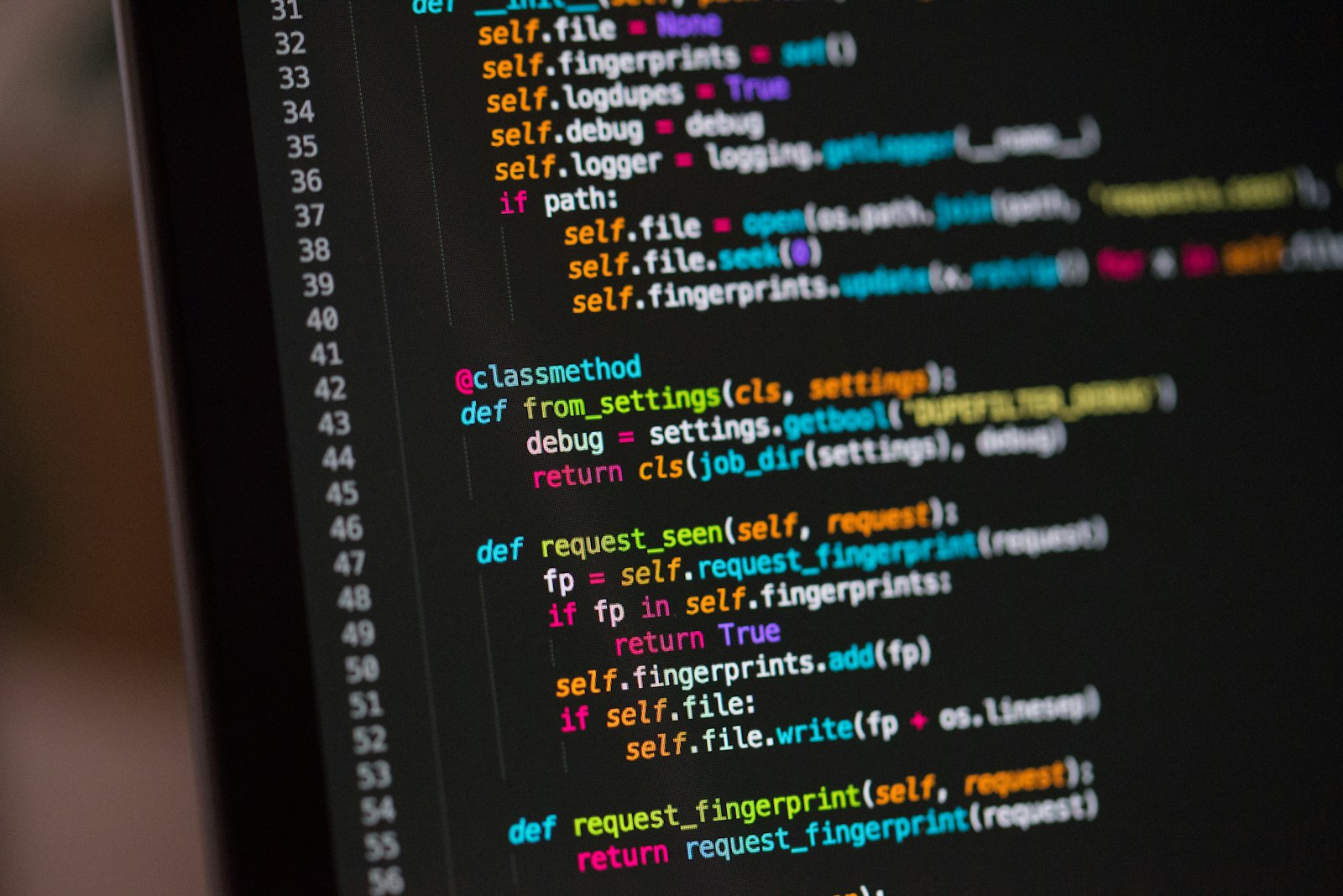 Application source code on a developer screen